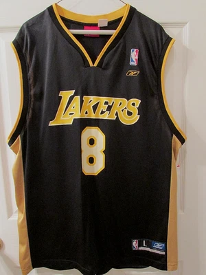 Camiseta deportiva negra vintage Reebok Los Angeles Lakers Kobe Bryant #8 para hombre talla grande Foto 1 de 4