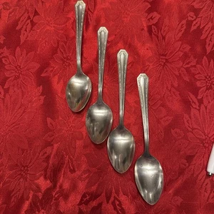 Antique 1915 (4) Silverplate 6” Alpha Fruit/Orange Spoon By Fairfield Plate - Picture 1 of 8