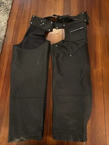 Harley Davidson Men’s Lined Leather Chaps  Size - XL - Picture 1 of 11