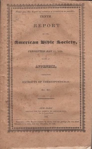 Religion / Zehnter Bericht über die American Bible Society präsentiert 11. Mai 1. Auflage - Bild 1 von 1