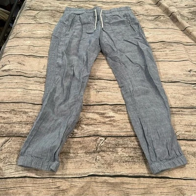 Athleta Light Blue Cabo Linen Joggers Size 6 - Image 1 of 4
