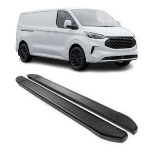 Trittbretter Seitenschweller für Ford Transit Custom 2023-2025 L2 Schwarz Alu 2x - Bild 1 von 11