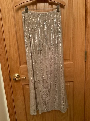 Женская юбка макси Old Navy с серебряными блестками A LIne размер Small - Изображение 1 из 4