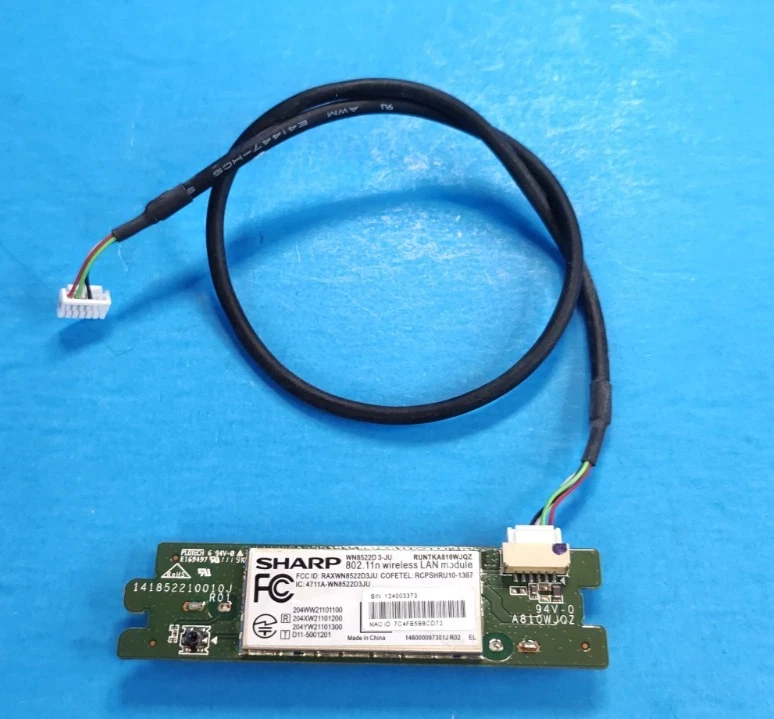 Sharp Aquos LC-60LE632U 60" LCD TV Wifi Board Wireless Module Antenna w/Cable - Image 1 of 1