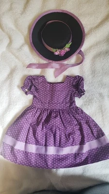 American Girl Addy's Sunday Best Dress & Hat Foto 1 de 4