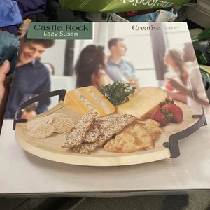 CreativeWare 55502 Castle Rock Lazy Susan Serving Board 15.5" x 15.5" x 2.5" - Picture 1 of 1
