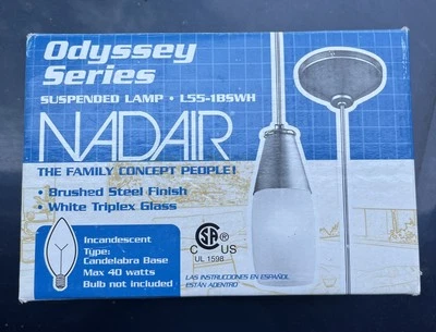 NADAIR Lámpara Suspendida Serie Odyssey Acabado Acero Cepillado, Cristal Triplex Foto 1 de 3