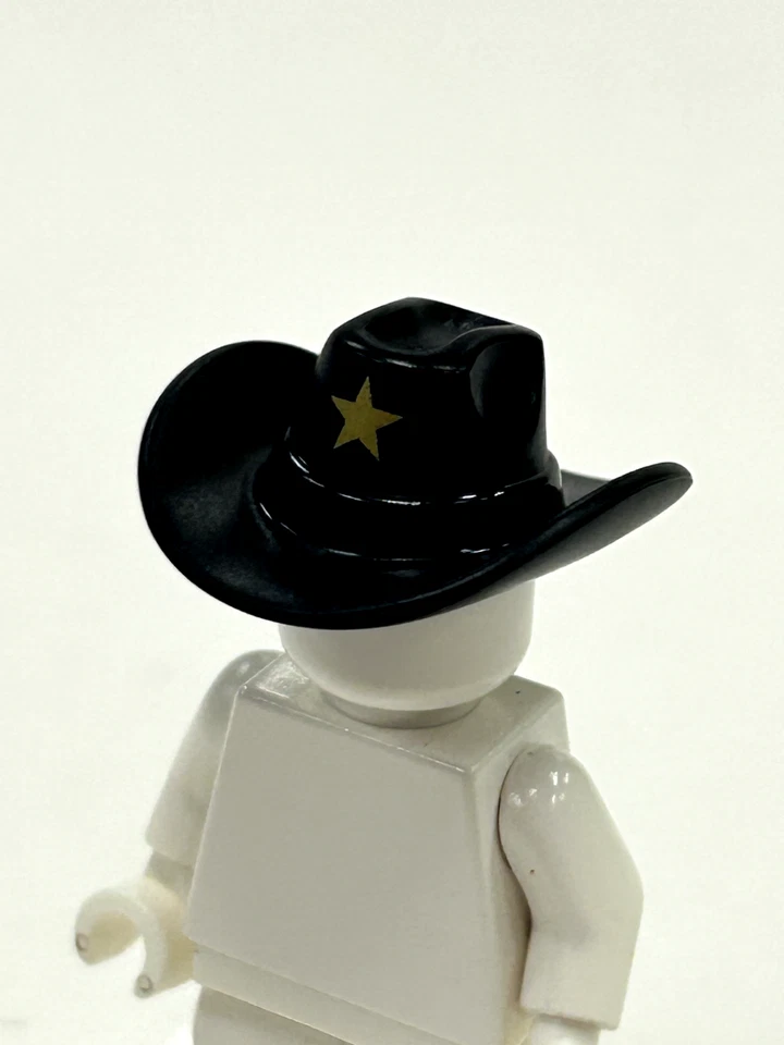 Lego Negro Sheriff Vaquero Minifigura Sombrero Policía Occidental Foto 1 de 1