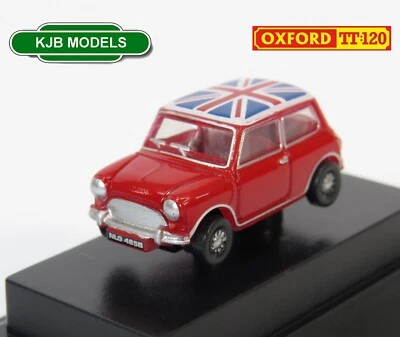 Spur TT Oxford Diecast 1:120 120MN001 Mini Tartan rot/Union Jack Car
