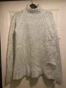 Jersey OXBOW Vintage Mujer Mezcla Mohair Talla 5 Azul Hielo Claro - Imagen 1 de 7