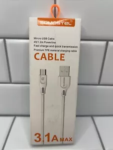 Somostel 4FT 3.1A Micro USB Charging Cable WHITE - Picture 1 of 4
