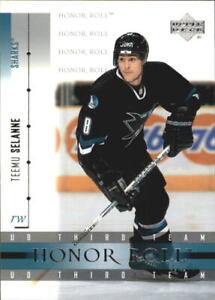 2001-02 Ud Honor Roll Sharks Hockey Card #21 Teemu Selanne