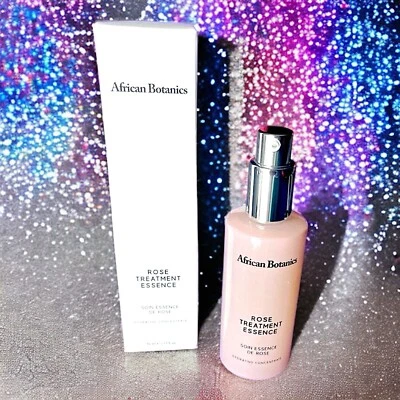 African Botanics Rose Treatment Essence 1,7 oz. Casa rodante tamaño completo nueva en caja $160 Foto 1 de 4