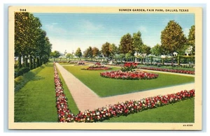 POSTAL Sunken Garden Fair Park Dallas Texas Flower Square - Imagen 1 de 2