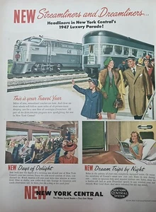 1947 vintage New York Central print ad. Post World War II train service - Picture 1 of 1