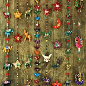 Handgefertigt Rajasthan Schnüre Hängende Dekoration Garland Handy Danglies Ethno - Picture 1 of 62