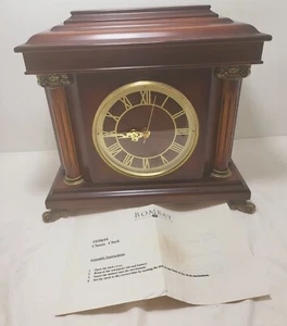 Vintage 1998 THE BOMBAY COMPANY Large Wooden Mantle Clock-Tested,Works - Picture 1 of 9