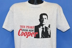 vintage 90s TWIN PEAKS SPECIAL AGENT DALE COOPER FBI TV SHOW t-shirt LARGE L - Picture 1 of 5