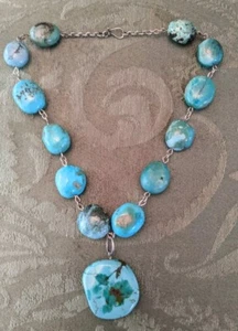 Vintage Heavy Chunky Turquoise Choker Necklace 127 grams - Picture 1 of 7