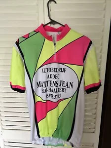 VINTAGE 80’s CYCLING SHIRT JERSEY DE GEEST SPORT Large SIZE 7 AUTOBEDRIJF ADDEC - Picture 1 of 6