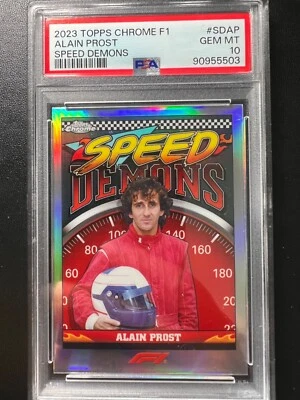 2023 Topps Chrome F1 SPEED DEMONS ALAIN PROST PSA 10 Gem MT - Image 1 of 2