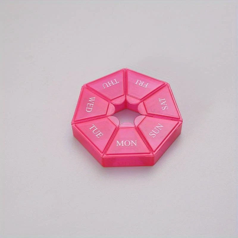 2 Pink-Rot  Medikamentendispenser  Pillenbox Tablettenbox  für 7 Tage Tabletten - Bild 1 von 1