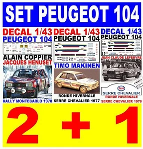 DECAL 1/43 SET PEUGEOT 104  (07) - Picture 1 of 1
