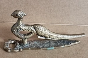 Vintage collectible nutcracker bottle opener pheasant shape solid brass red eyes - Picture 1 of 8