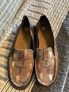 Ariat Women’s Cruiser Steer Skull Western Bohemian Shoes Size 9B Excellent - Picture 1 of 5