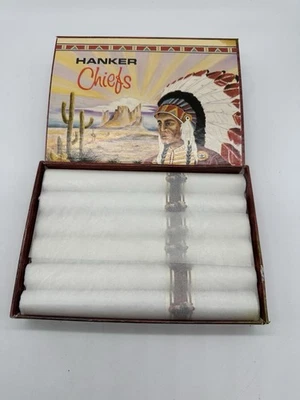 De Colección Hanker Chiefs Algodón Blanco 6 Pañuelos Enrollados en Caja de Puros por Ashear Foto 1 de 4