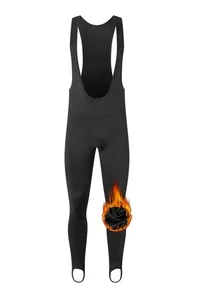 Cycling Bibs Men Thermal Cycling Bib Pants Winter Bike Pants Fleece Cycling B... - Picture 1 of 7