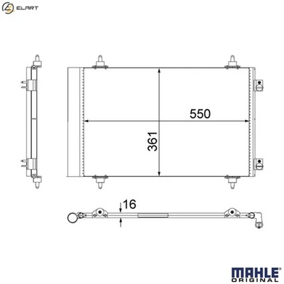 CONDENSER AIR CONDITIONING AC 487 000S FOR PEUGEOT EXPERT/Platform/Chassis/Van - Image 1 of 4