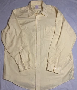 Camisa Brooks Brothers 1818 Madison Amarilla Sin Hierro L/S Botón 17-4/5 - Imagen 1 de 8