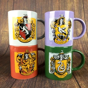 HARRY POTTER HOGWARTS Taza Juego Taza Café Casa Cresta Cerámica 14oz LOTE x 4 - Imagen 1 de 9