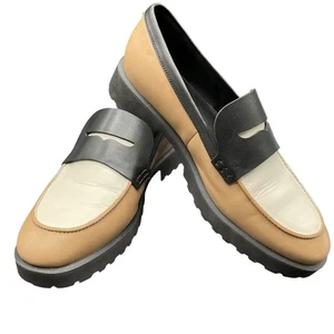 Scarpe mocassini Cole Haan Geneva Penny taglia 8,5 resistenti all'acqua crema e marrone chiaro da donna - Foto 1 di 8