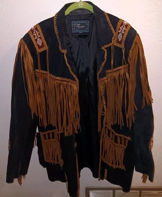 Echo Mountain Vintage Western Suede Fringe & Beaded Jacket Made in Mexico XXL - Image 1 of 4