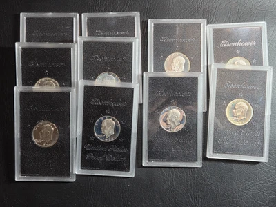 10 Silver Eisenhower Proof Dollars  - 1971-3 ,1972-3, 1973-2, 1974-2 - Image 1 of 2