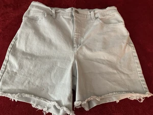 Gloria Vanderbilt Amanda Jean Cut Offs /Shorts Pale Blue Sz 12 - Picture 1 of 15