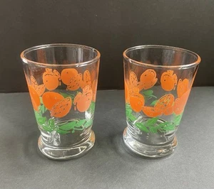 VTG Anchor Hocking Small Orange Juice Glasses Set of 2 3.5” H - Picture 1 of 6