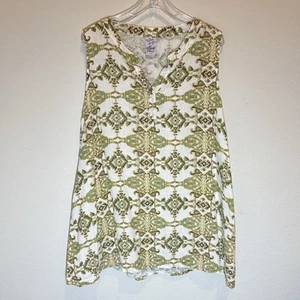 Match Point 100% Linen Tunic Top Womens XL Sleeveless Lagenlook Beach Coastal - Bild 1 von 8