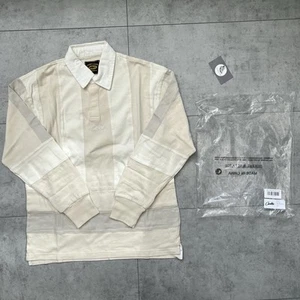 Corteiz Street League Panel Stripez Cream Rugby Shirt - 100% Authentic - Small - Picture 1 of 5