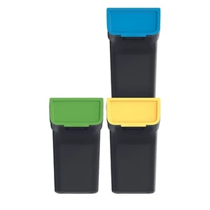 Set di pattumiere Keden Stackbox 3x20 - 25 L Raccolta Differenziata Nero - Imagen 1 de 12