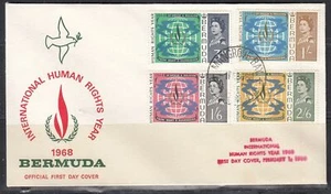 Bermuda Scott 218-21 FDC - Intl. Human Rights Year - Picture 1 of 1