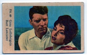 1950s Swedish Film Star Card PA Set #89 Gina Lollobrigida & Burt Lancaster - Picture 1 of 1