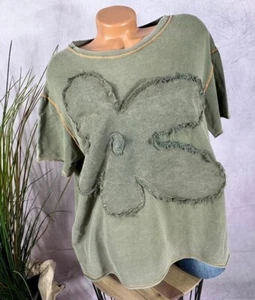 NEU oversize SOMMER TShirt Top Italy Linksnähte XL BLUME SALBEI 38 40 42 - Bild 1 von 5