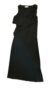 Calvin Klein Women's 6 Black Maxi Goth Ren Fair Witchy Formal Ruffle Top - Picture 1 of 10
