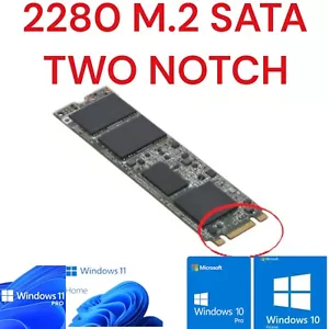 M.2 SSD 256GB SATA Double Notch with Windows 11 or 10 UEFI 64 Installed 2280 - Picture 1 of 1
