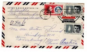 USA Air Mail CHICAGO - HAINBURG/AT mit 840+860 (2); JUL22 1964 - Bild 1 von 1