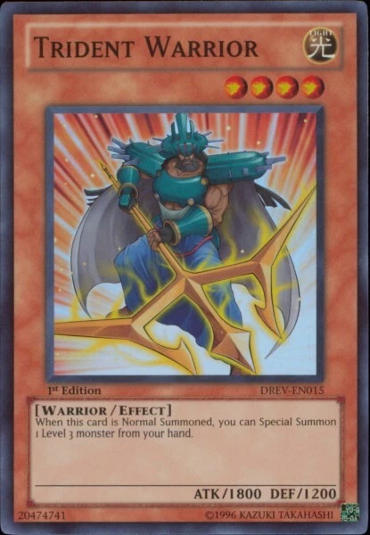 Trident Warrior [DREV-EN015] Super Rare Lightly Played 1st Edition - Yugioh sing - Image 1 of 1