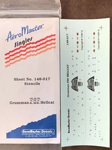 1/48 AeroMaster GRUMMAN F6F HELLCAT STENCILS & INSTRUMENT PANELS Decals OOP - Picture 1 of 1